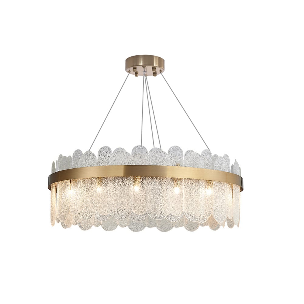 HMR - Revel Modern Round Tiered Clear Glass Chandelier
