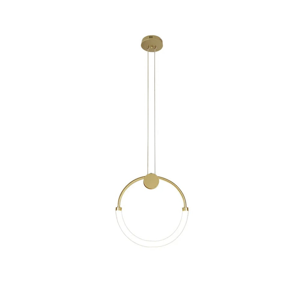 HMR - Modern Minimalist Single Circle Kitchen Island Light in Gold Cool Light