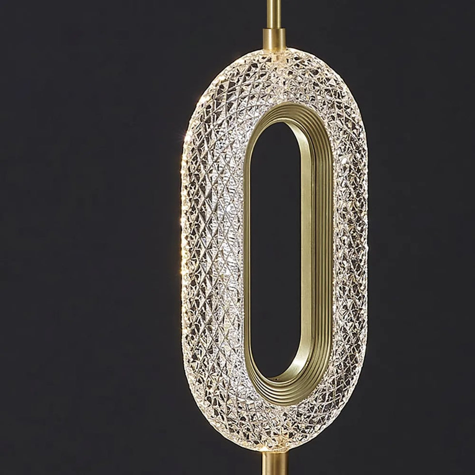HMR - Ovated Gold Ring Pendant Light LED Lighting with Adjustable Cable