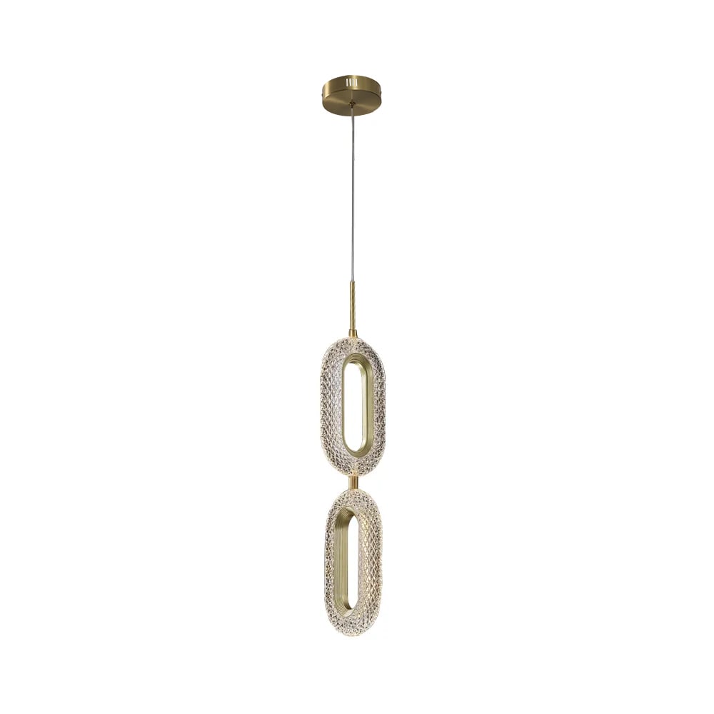 HMR - Ovated Gold Ring Pendant Light LED Lighting with Adjustable Cable