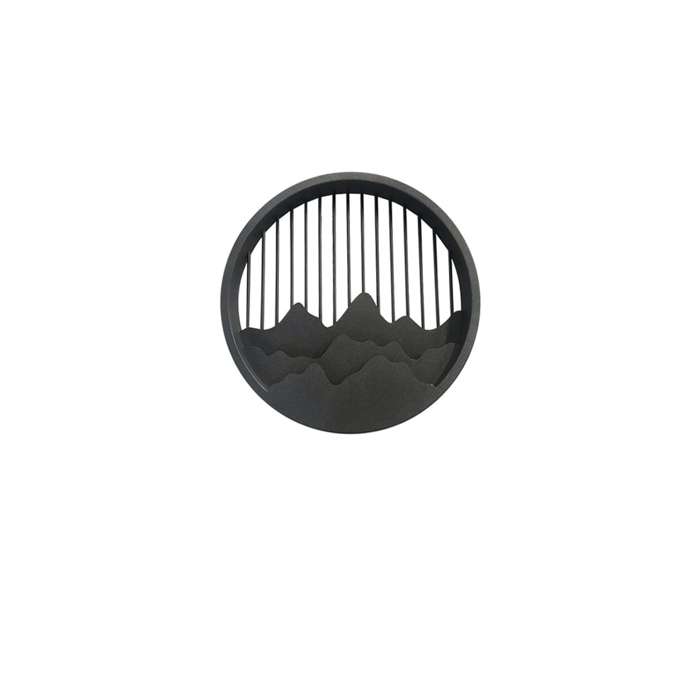 HMR - Outdoor Flush Mounted Wall Lighting Sconces LED Circle Layered Mountain Pattern