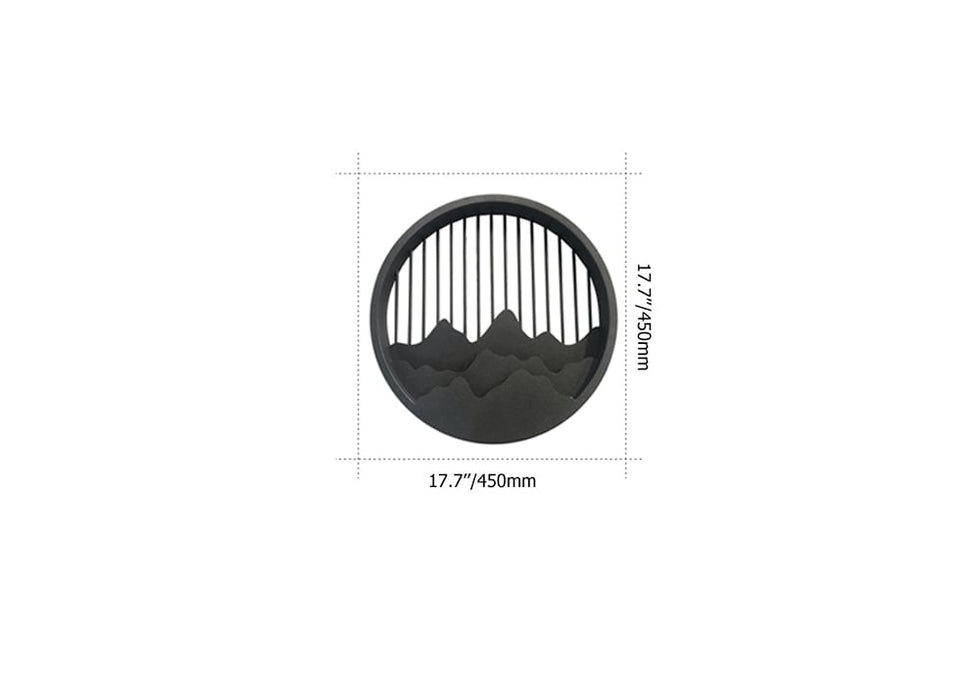 HMR - Outdoor Flush Mounted Wall Lighting Sconces LED Circle Layered Mountain Pattern
