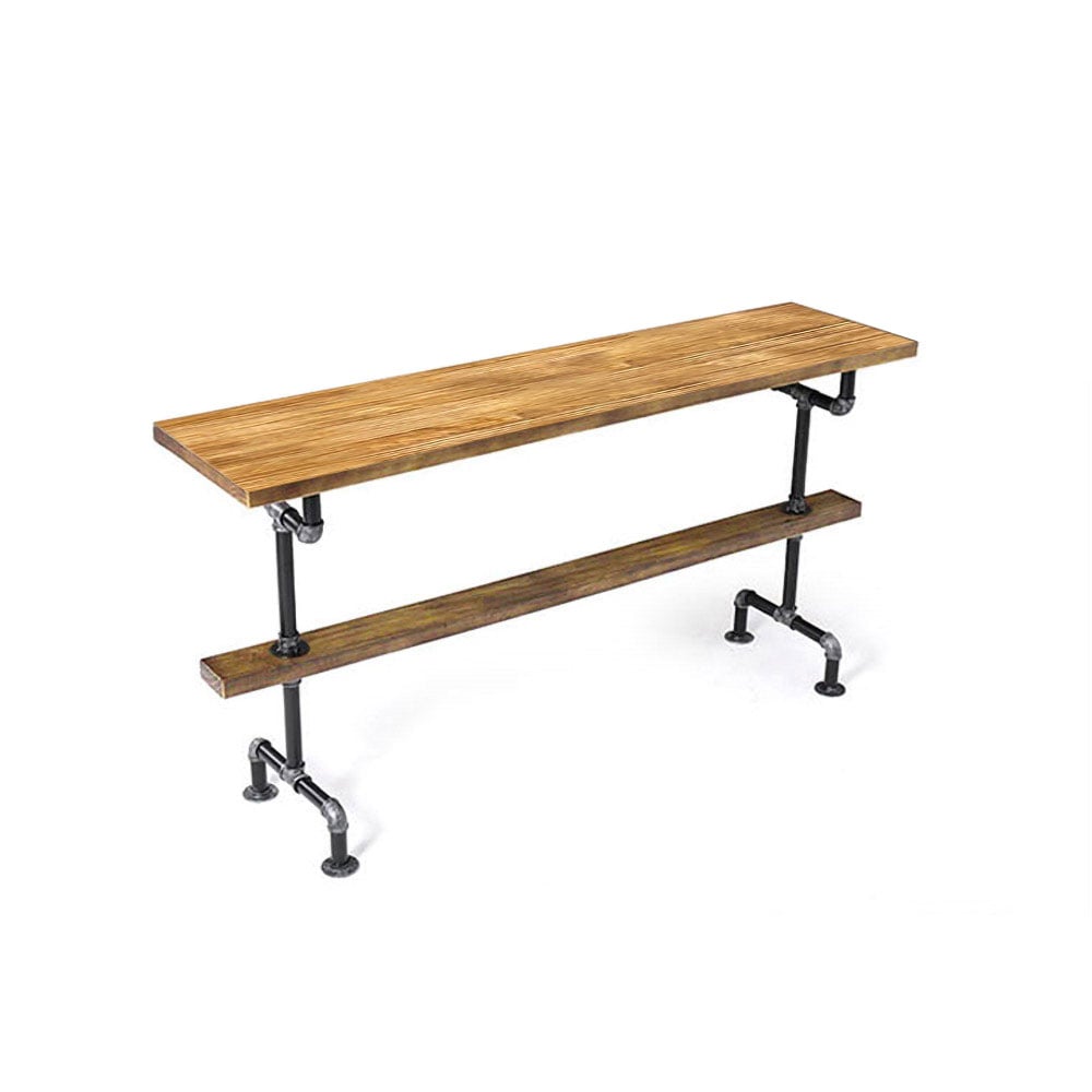 HMR - Industrial Bar Table with 6 Bar Stools Seats 4-6 People (Bar Set)