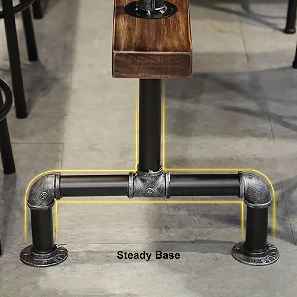 HMR - Industrial Bar Table with 6 Bar Stools Seats 4-6 People (Bar Set)