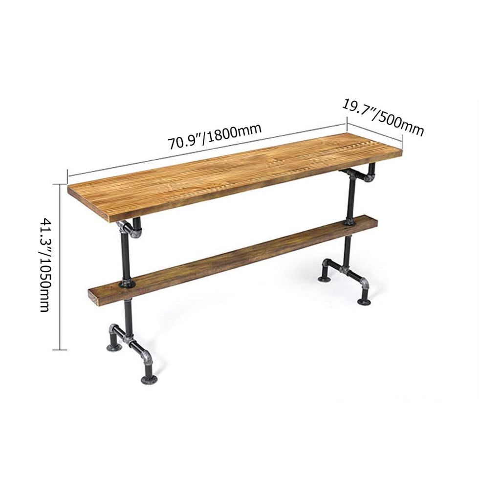 HMR - Industrial Bar Table with 6 Bar Stools Seats 4-6 People (Bar Set)