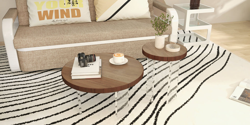 HMR - Multipurpose Rectangular Contemporary Low-key Black & White Nylon Area Rug