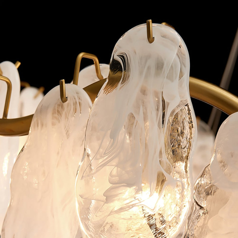HMR - Cloude Modern Tiered Cloud Glass Chandelier with Adjustable Cables