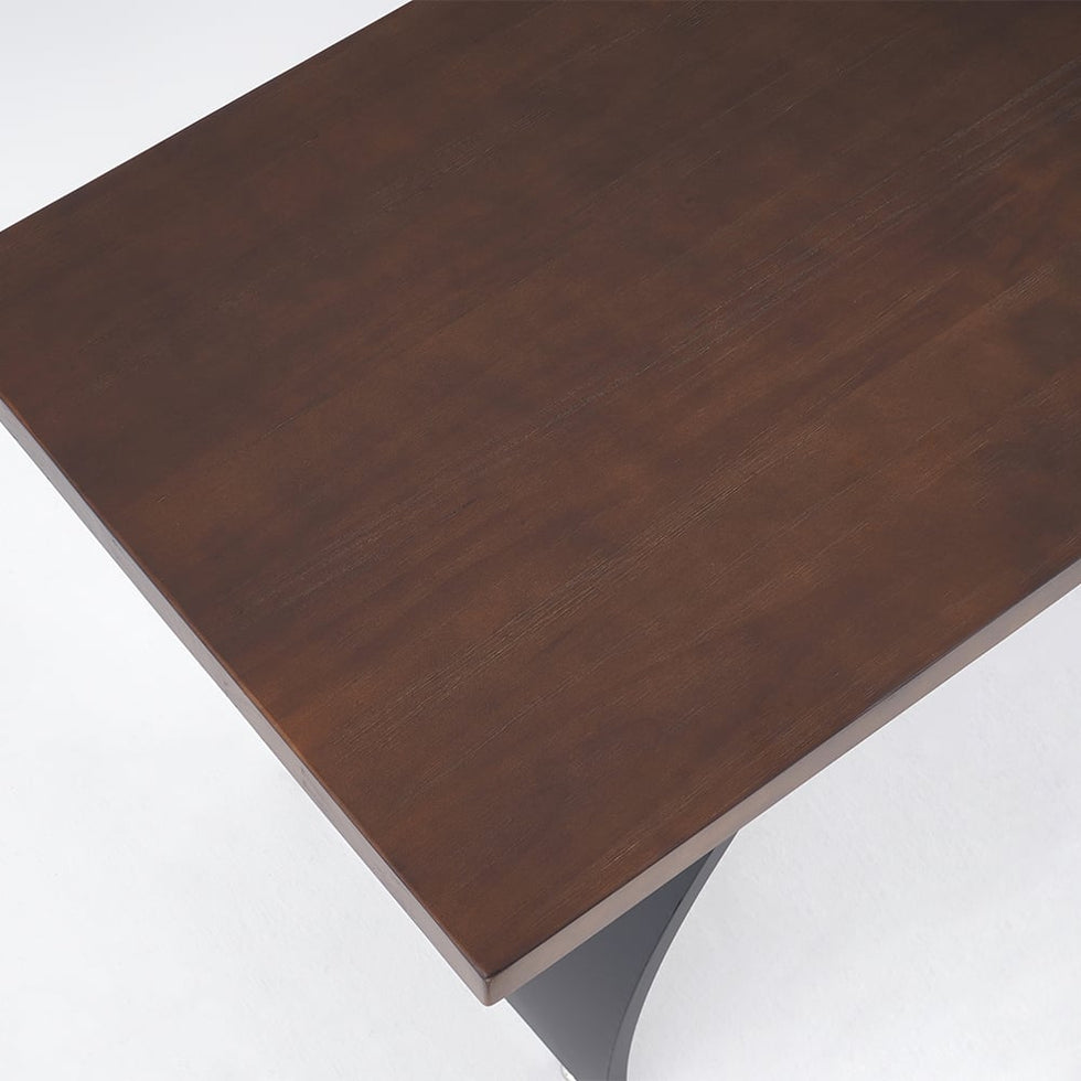 HMR - Modern Industrial Rectangular Wood Metal Base Office Desk