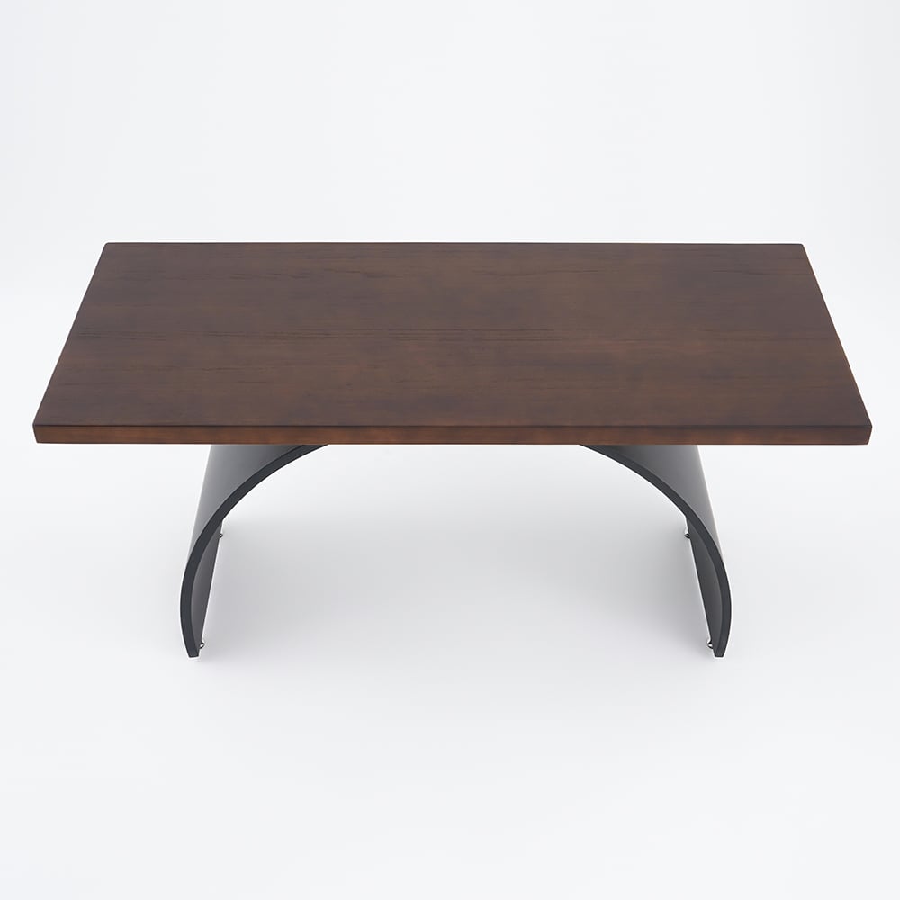HMR - Modern Industrial Rectangular Wood Metal Base Office Desk