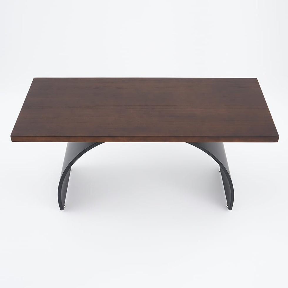 HMR - Modern Industrial Rectangular Wood Metal Base Office Desk