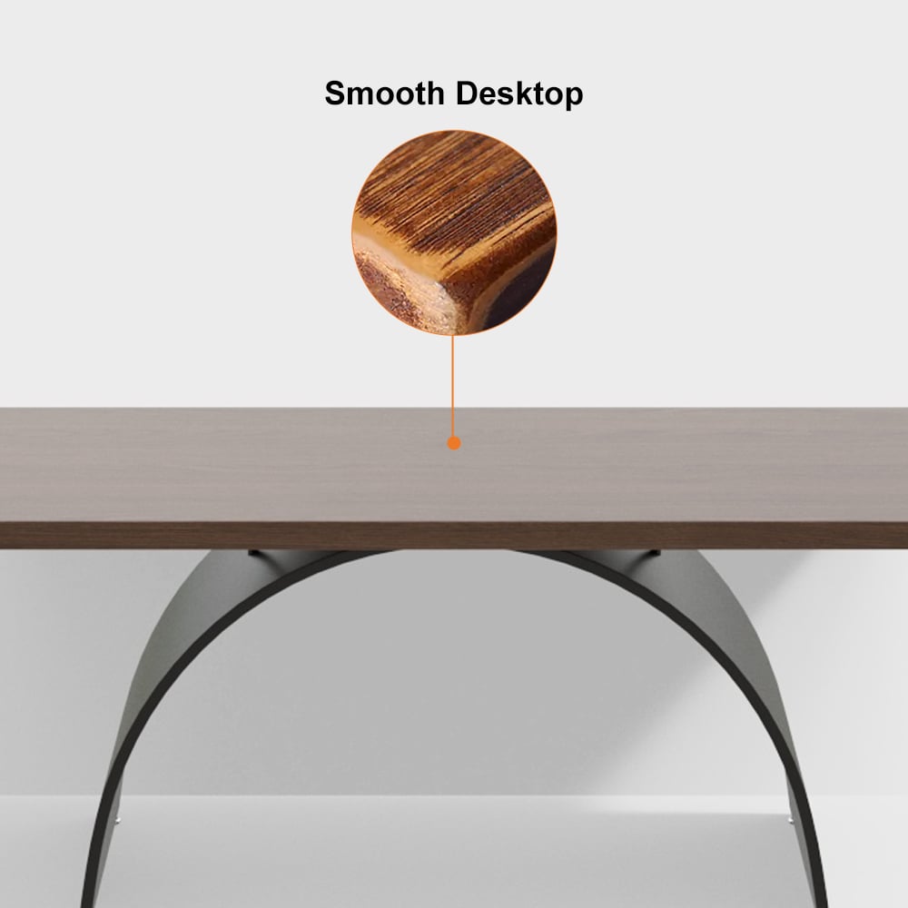 HMR - Modern Industrial Rectangular Wood Metal Base Office Desk