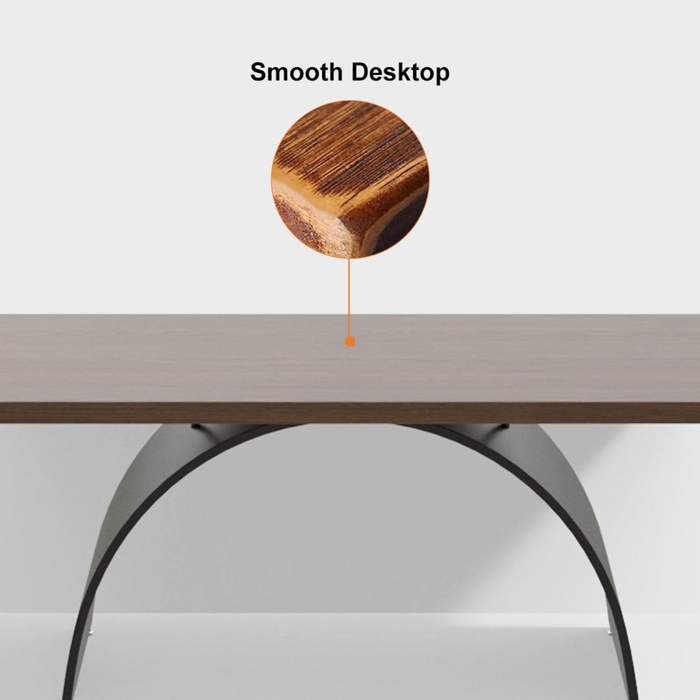 HMR - Modern Industrial Rectangular Wood Metal Base Office Desk