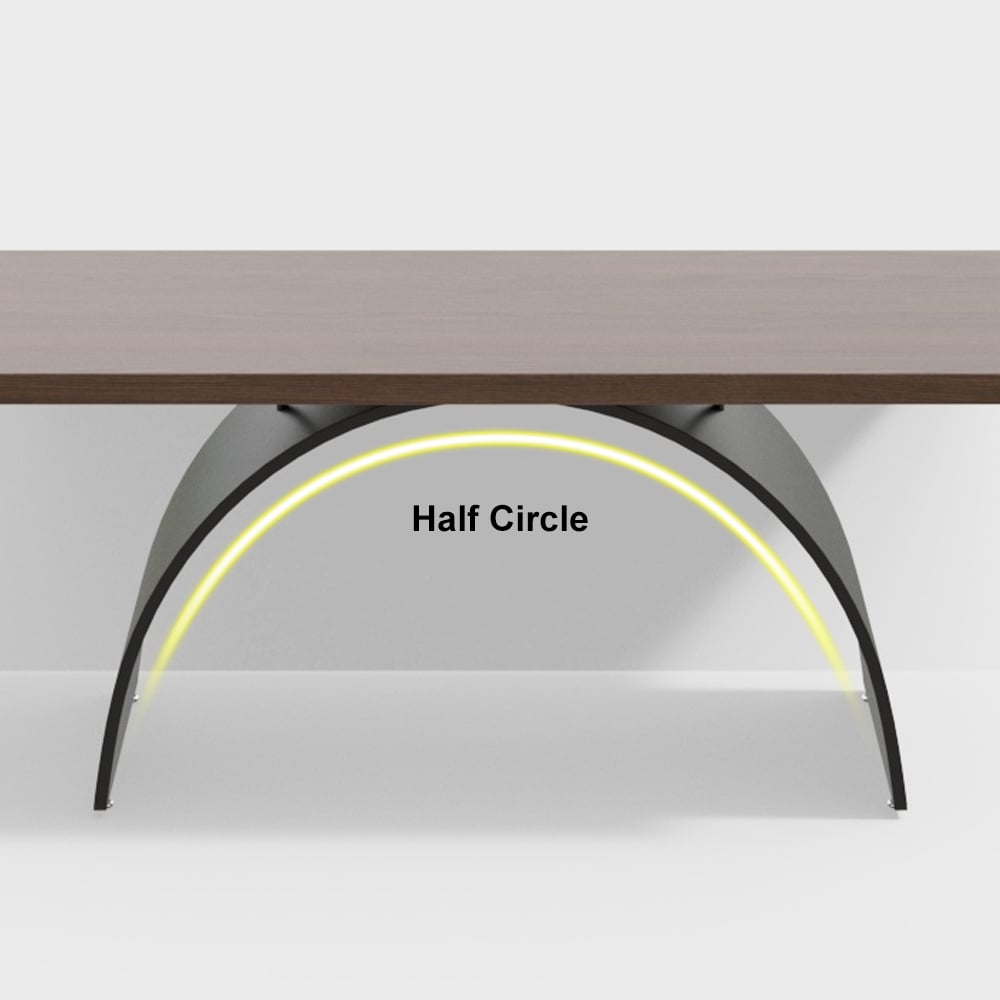 HMR - Modern Industrial Rectangular Wood Metal Base Office Desk
