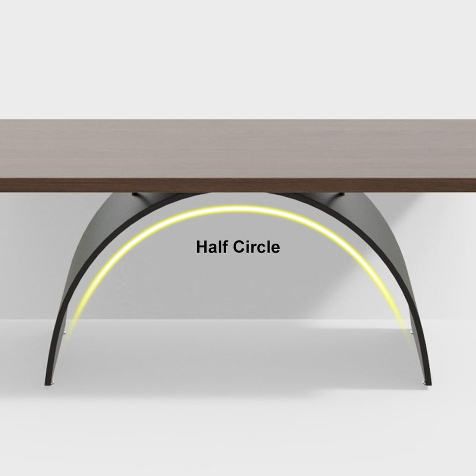 HMR - Modern Industrial Rectangular Wood Metal Base Office Desk