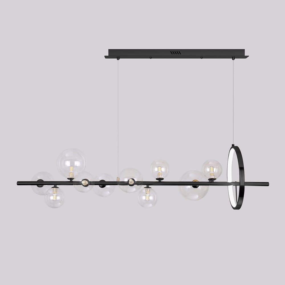 HMR - Bubi Modern Linear Kitchen Island Light with Glass Globe Shade