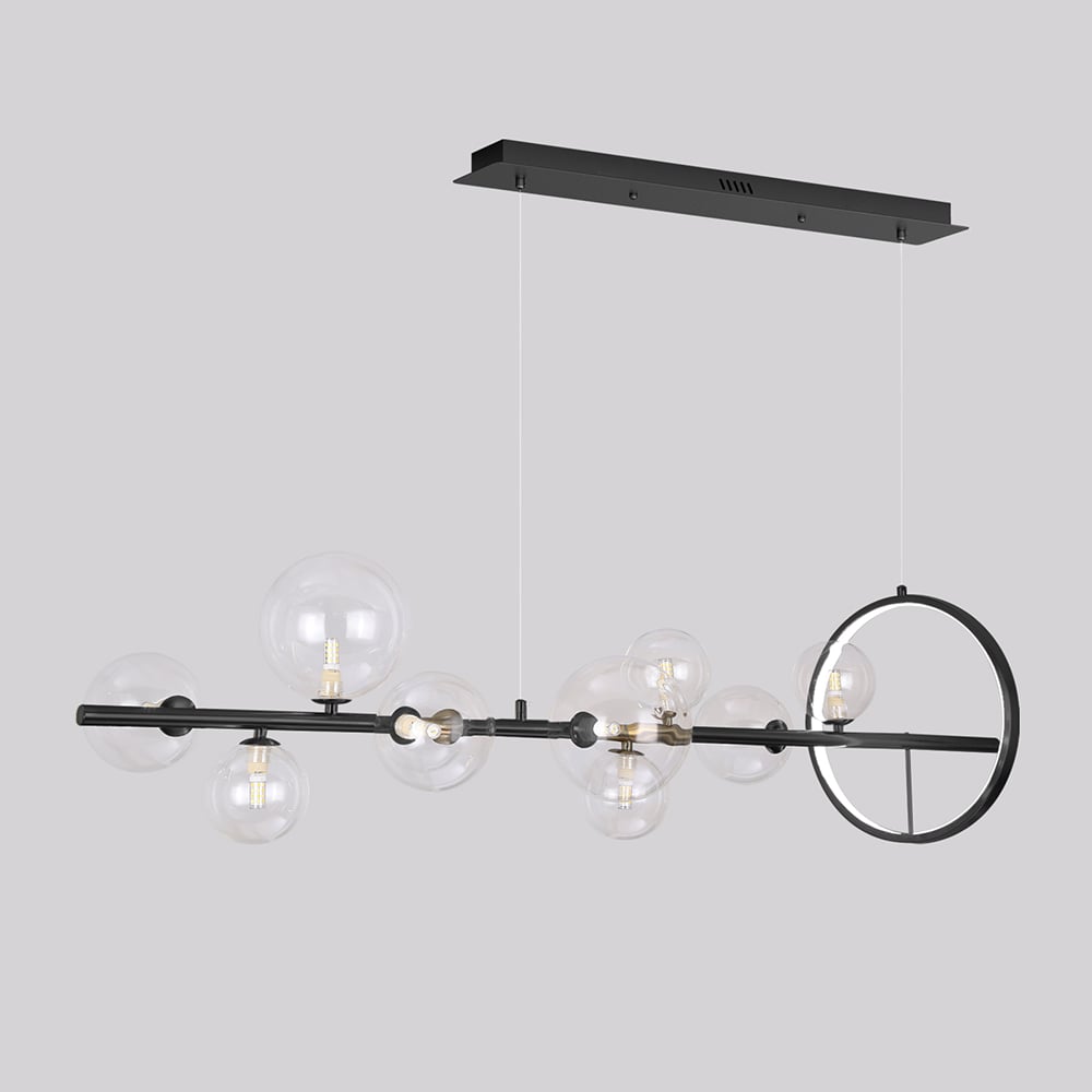 HMR - Bubi Modern Linear Kitchen Island Light with Glass Globe Shade
