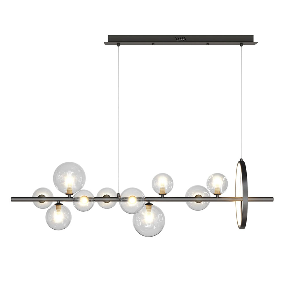 HMR - Bubi Modern Linear Kitchen Island Light with Glass Globe Shade