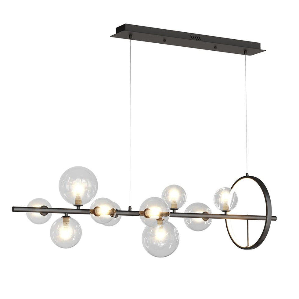 HMR - Bubi Modern Linear Kitchen Island Light with Glass Globe Shade