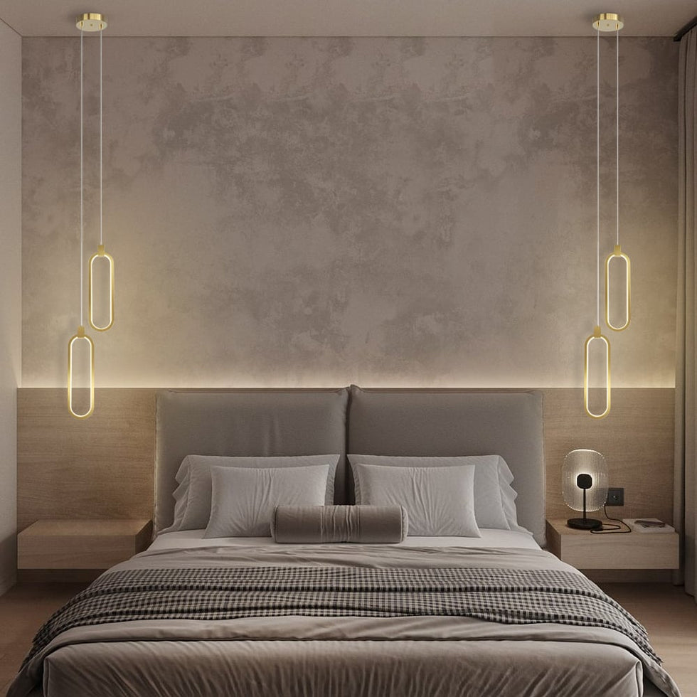 HMR - 2-Light Pendant Light Geometrical Shape Ceiling Light Adjustable Height