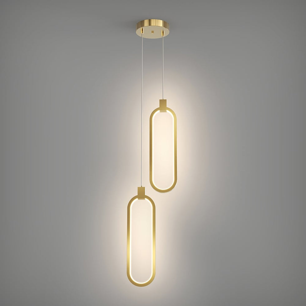 HMR - 2-Light Pendant Light Geometrical Shape Ceiling Light Adjustable Height