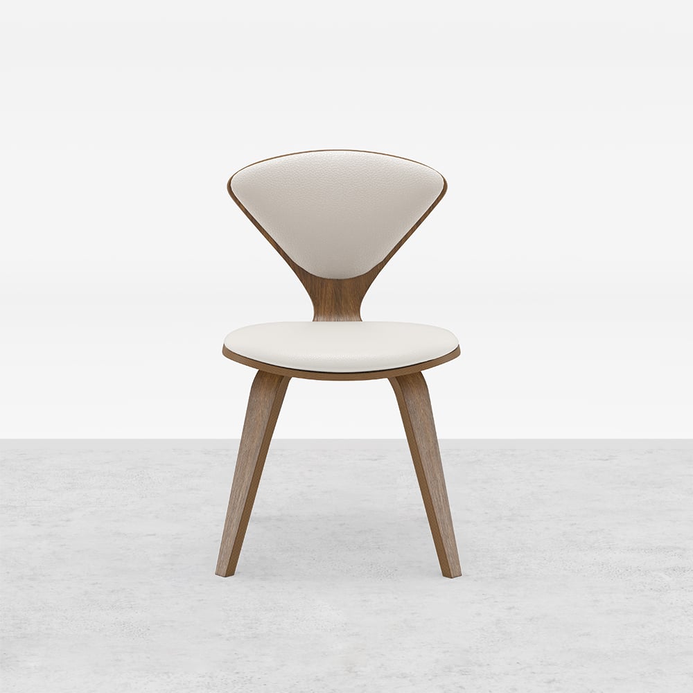 HMR - MidCentury Modern Dining Chairs PU Leather Upholstery Walnut White