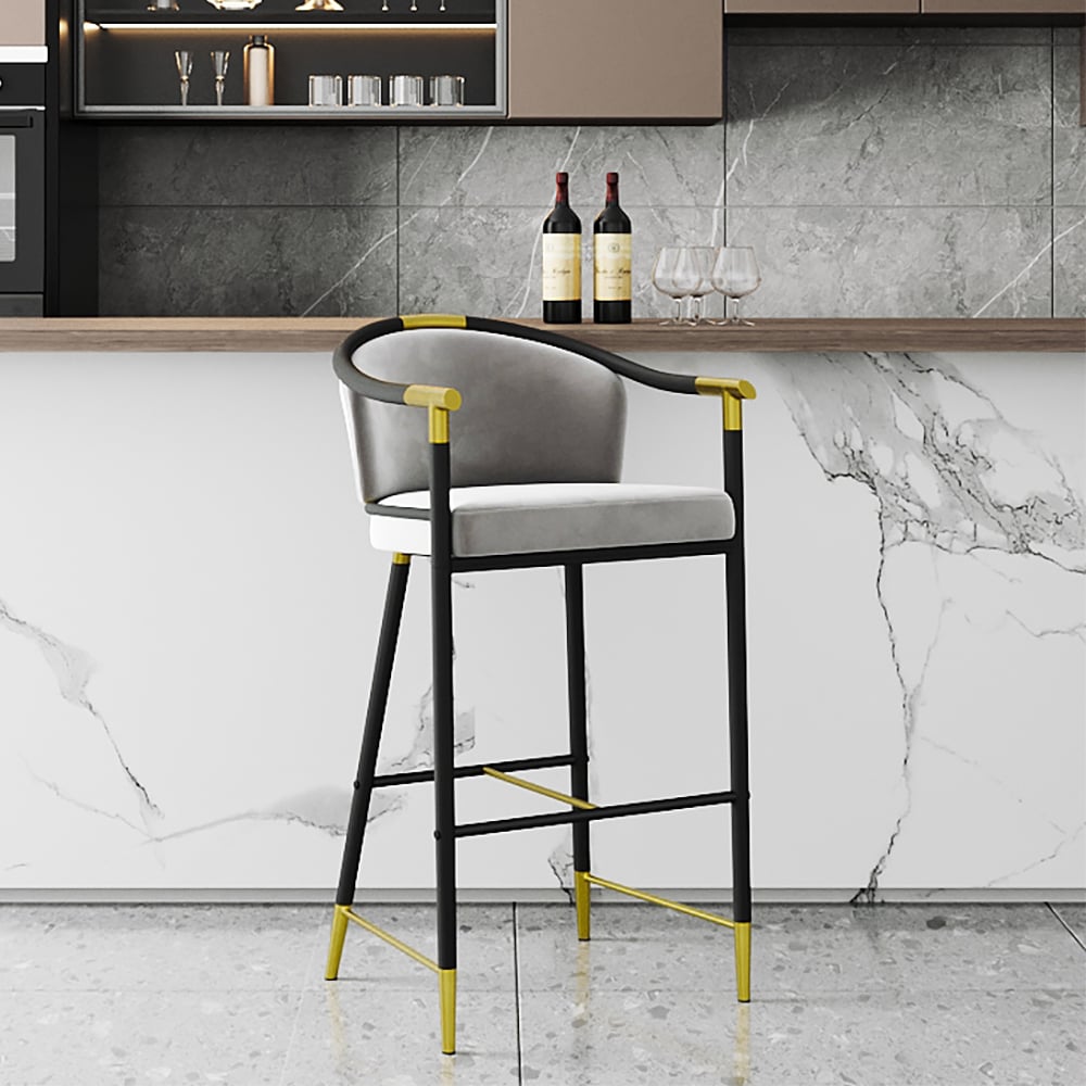 HMR - Craines Series Modern Velvet Upholstered Bar Stools