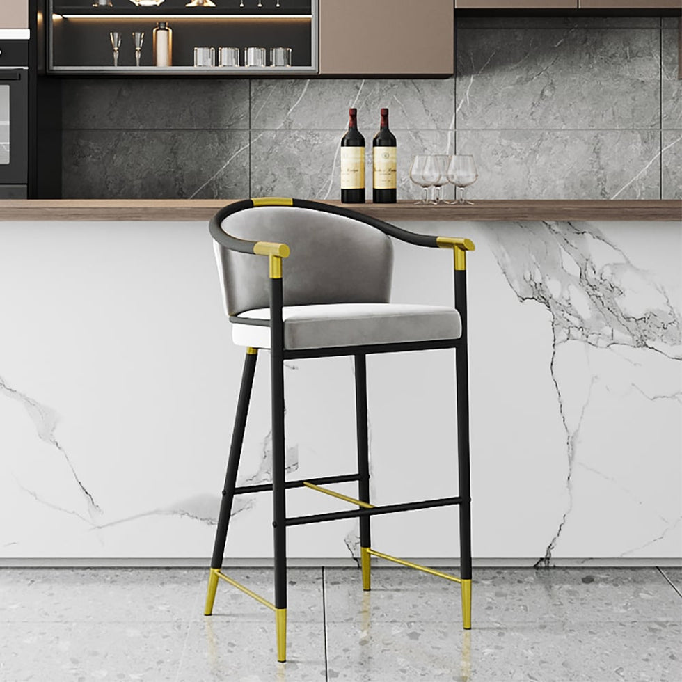 HMR - Craines Series Modern Velvet Upholstered Bar Stools
