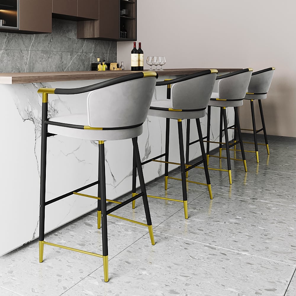 HMR - Craines Series Modern Velvet Upholstered Bar Stools