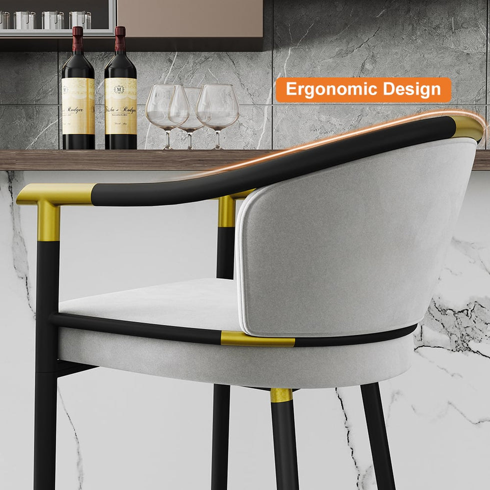 HMR - Craines Series Modern Velvet Upholstered Bar Stools