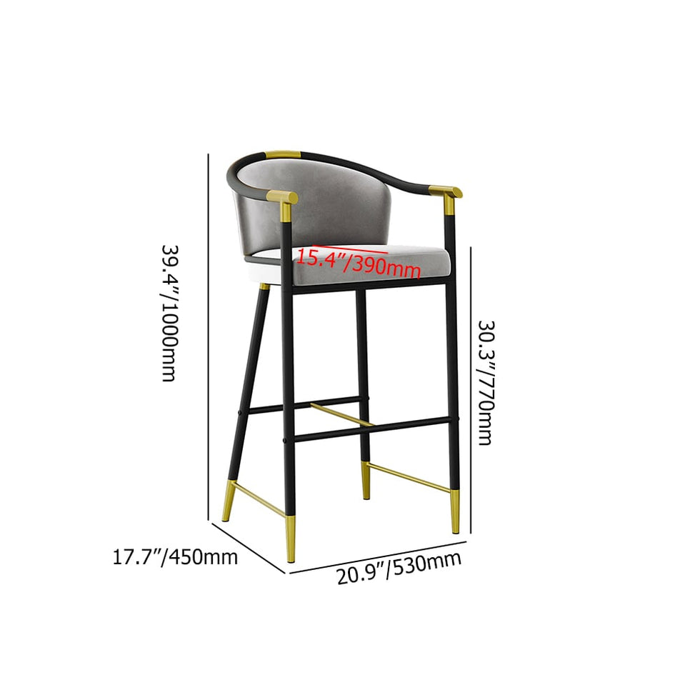 HMR - Craines Series Modern Velvet Upholstered Bar Stools