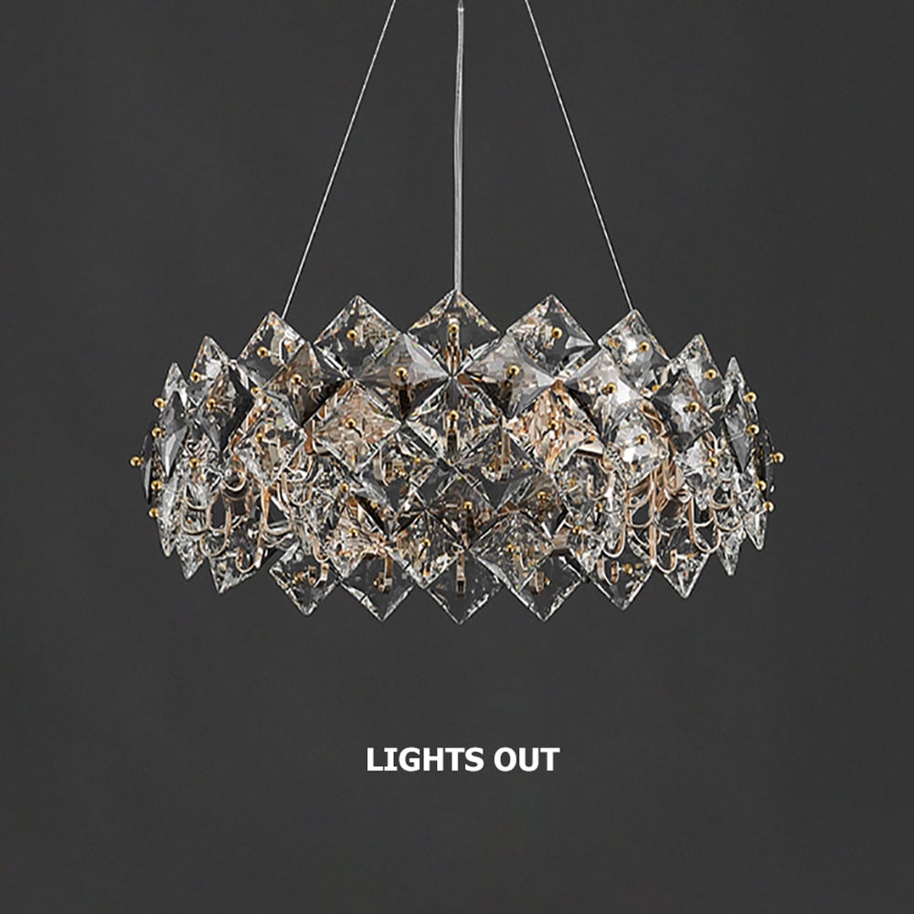HMR - Crystack Crystal Modern Tiered Crystal Chandelier with Adjustable Cables