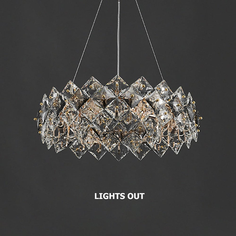 HMR - Crystack Crystal Modern Tiered Crystal Chandelier with Adjustable Cables