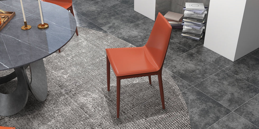 HMR - 51.2" Modern Style Round Sintered Stone Dining Table Seats 4-6 People