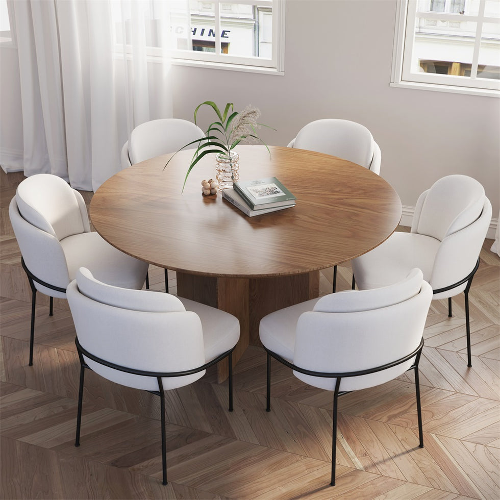 HMR - Modern Wood Round Dining Table