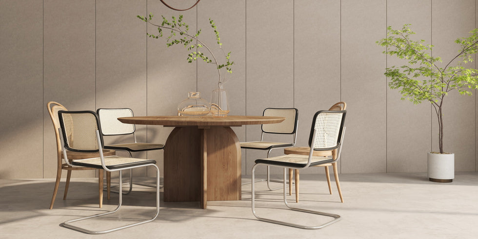 HMR - Modern Wood Round Dining Table