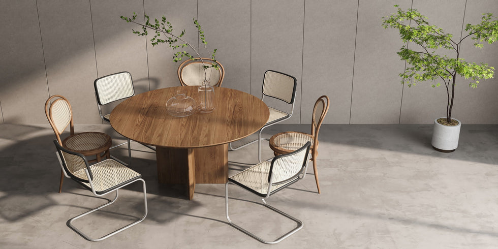 HMR - Modern Wood Round Dining Table