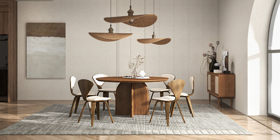 HMR - Modern Wood Round Dining Table
