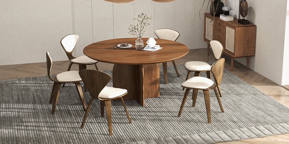 HMR - Modern Wood Round Dining Table