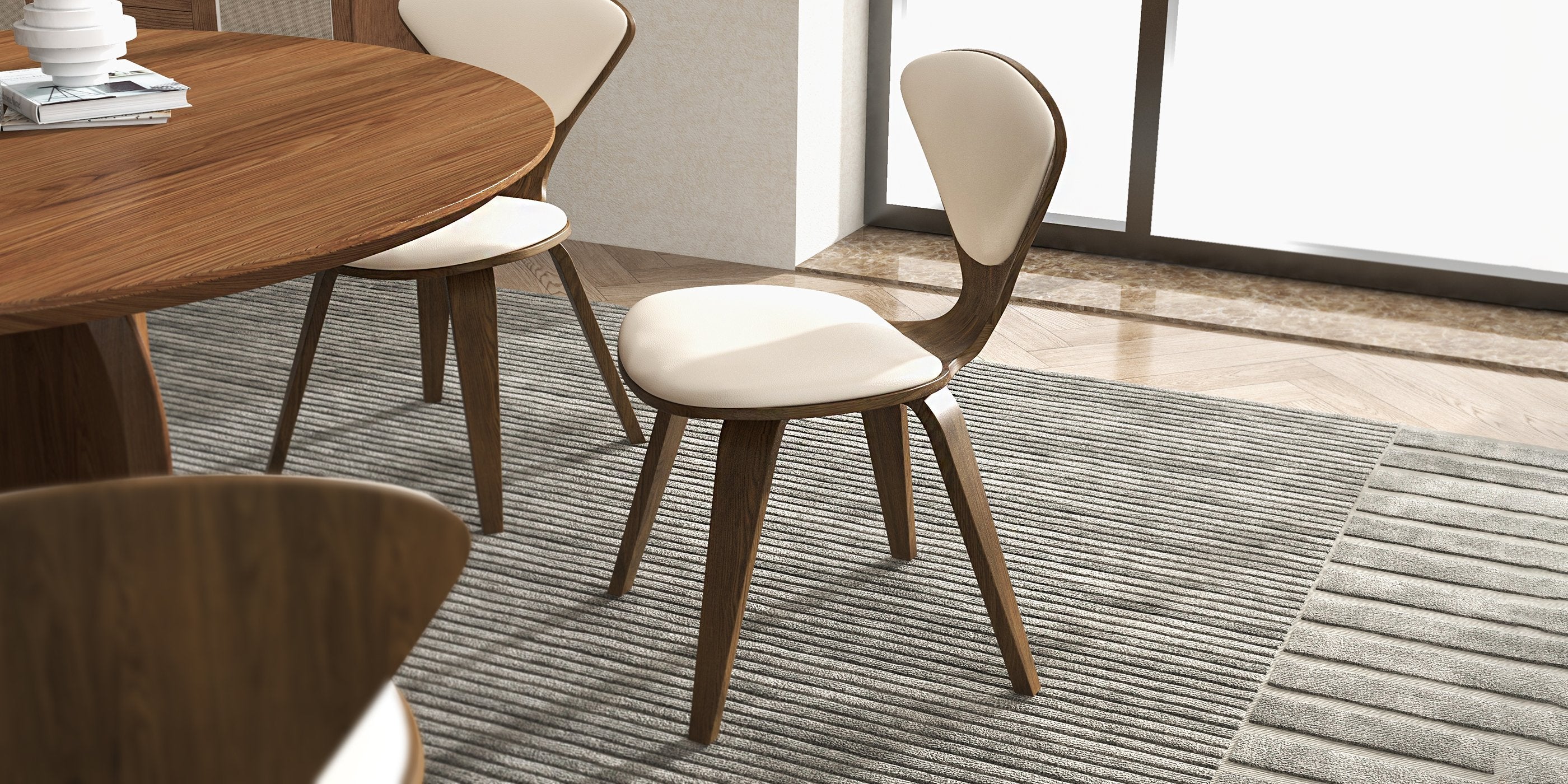 HMR - Modern Wood Round Dining Table