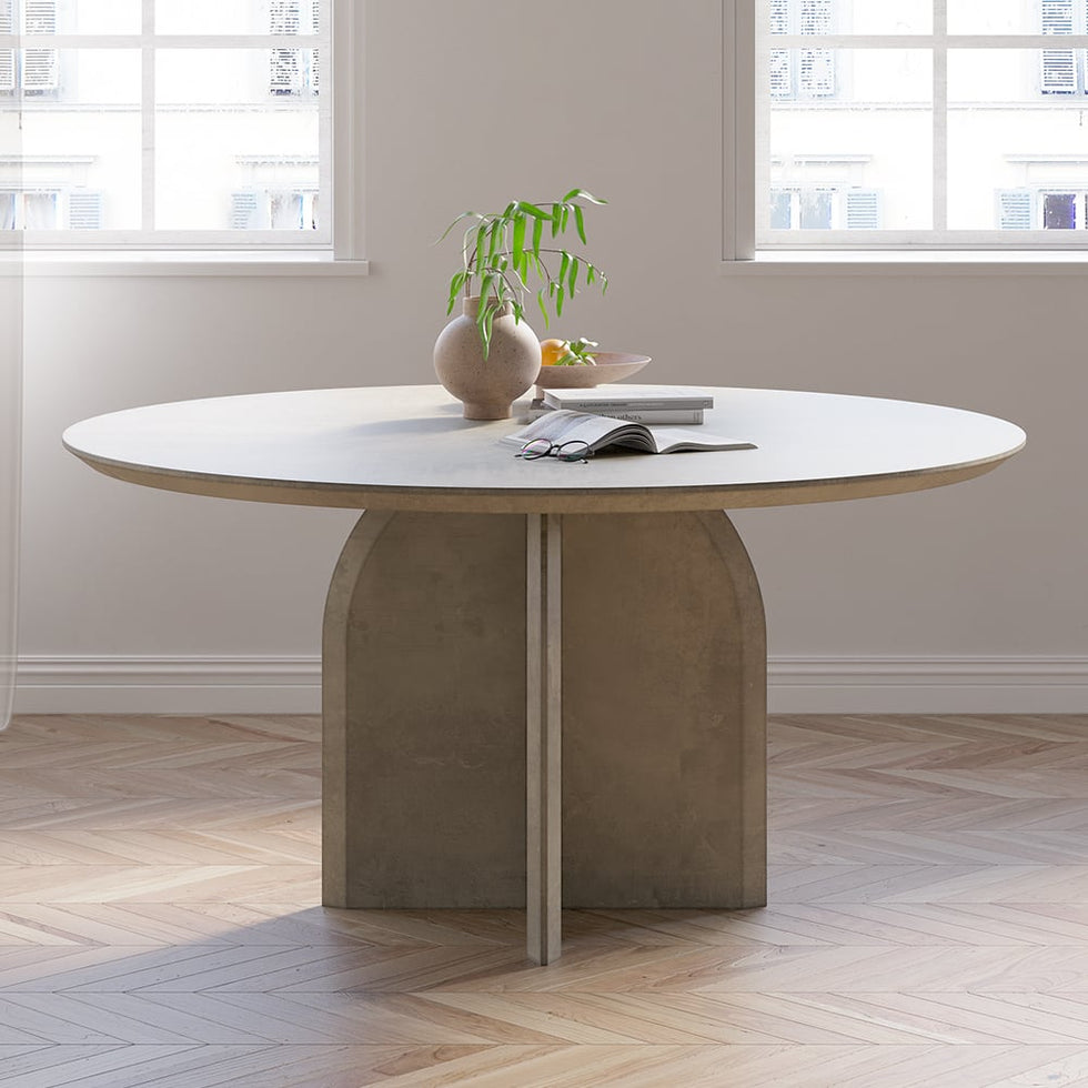 HMR - Modern Wood Round Dining Table