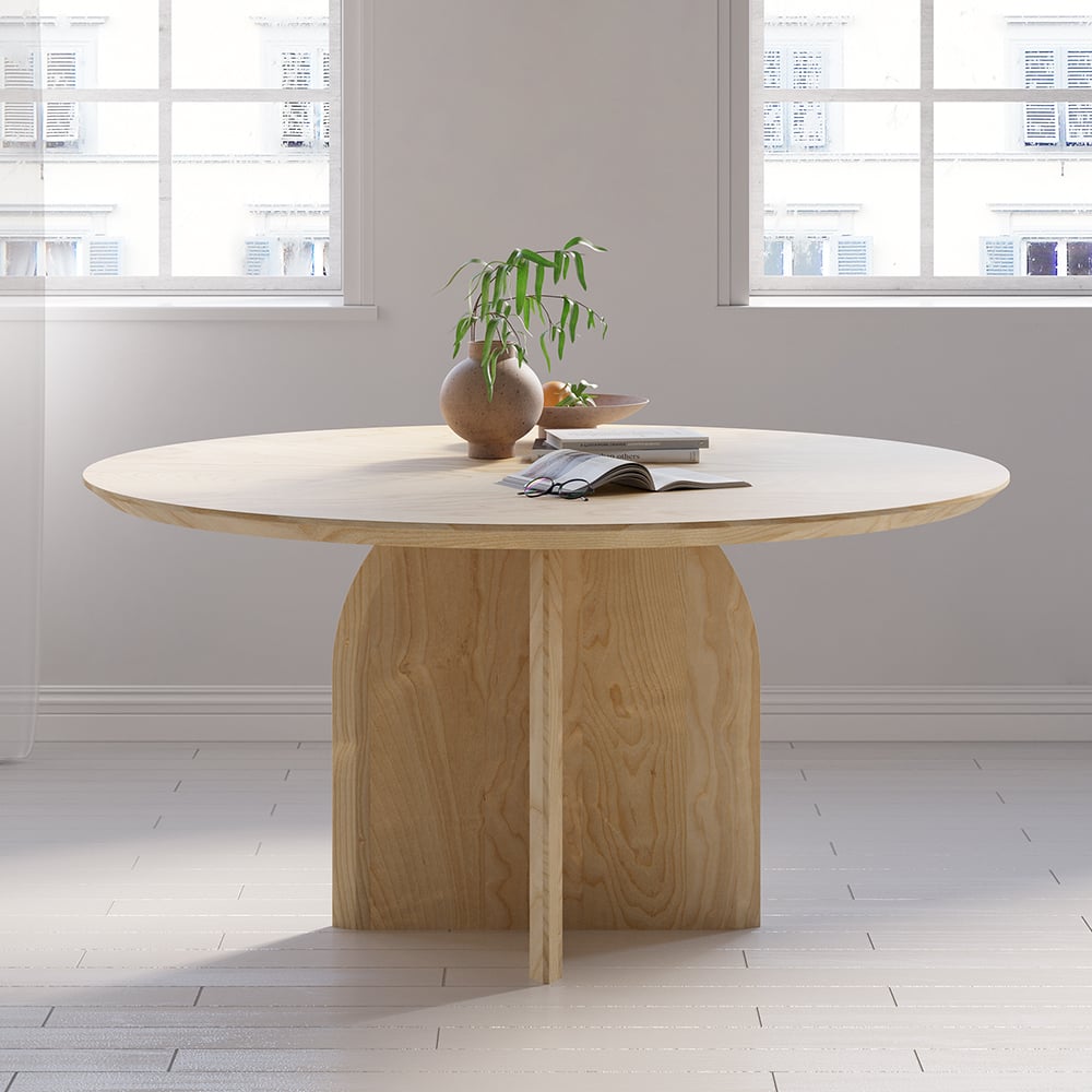 HMR - Modern Wood Round Dining Table