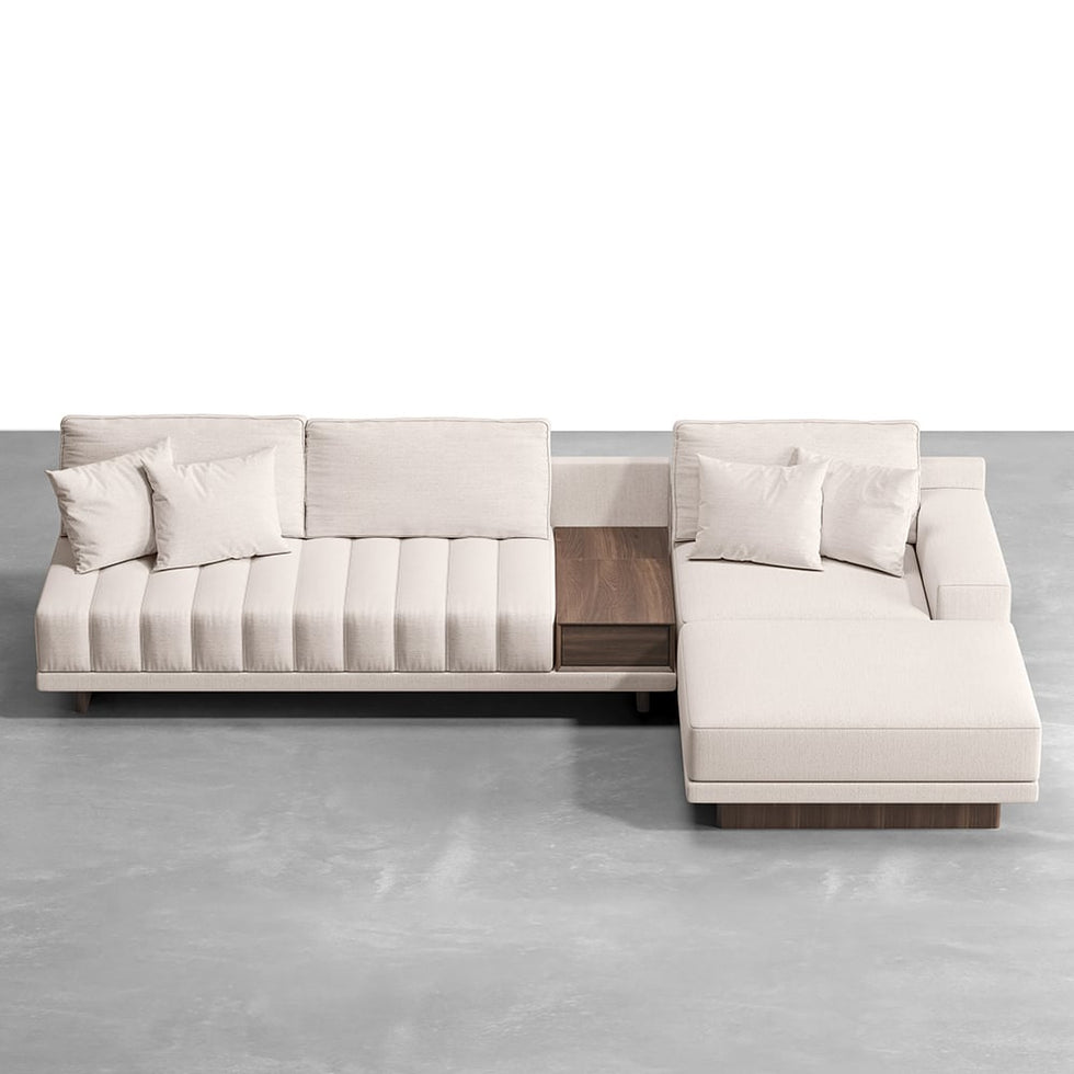 HMR - 126" L-Shaped Modular Sectional with Chaise & Ottoman