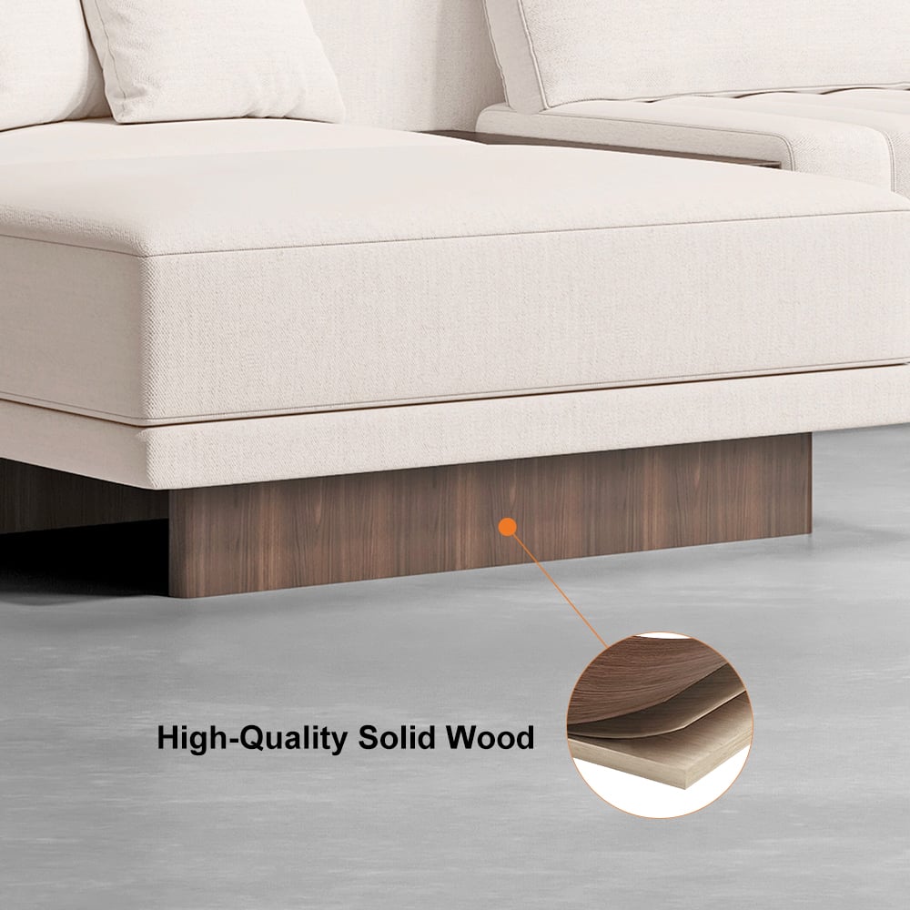 HMR - 126" L-Shaped Modular Sectional with Chaise & Ottoman