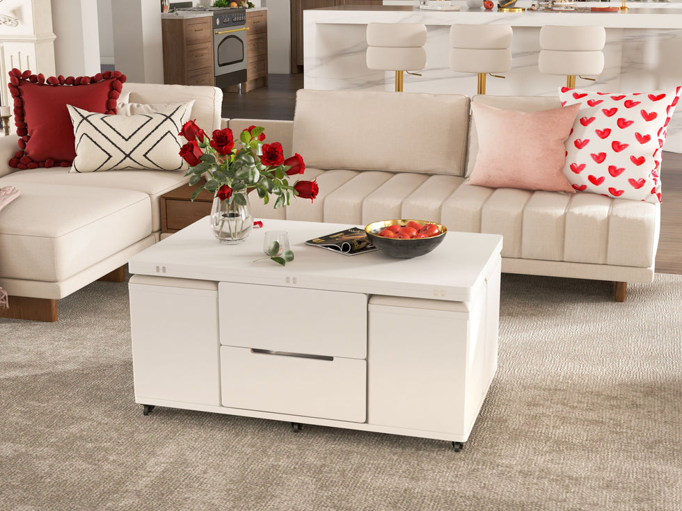 HMR - 126" L-Shaped Modular Sectional with Chaise & Ottoman