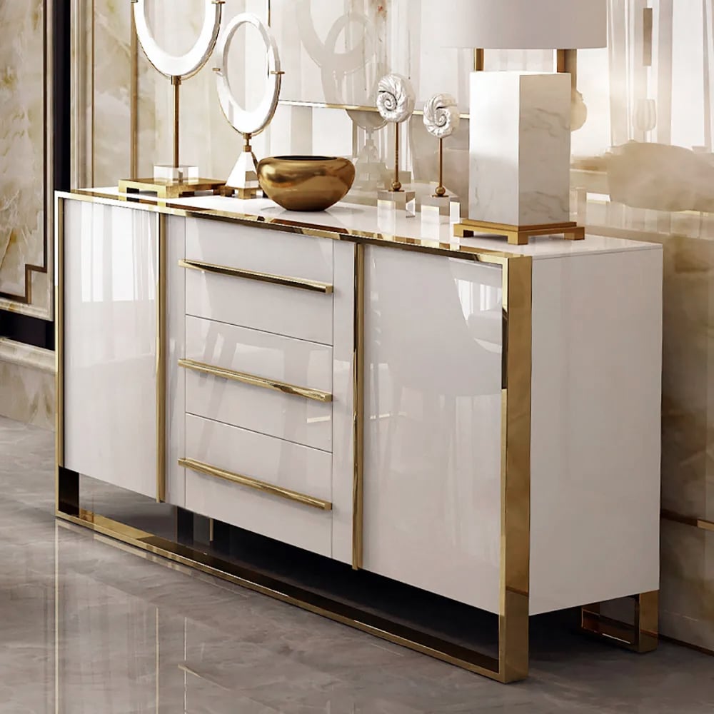 HMR - Cylina Series 59.1" Modern Wood Buffet & Sideboard with 3 Drawers & 2 Doors
