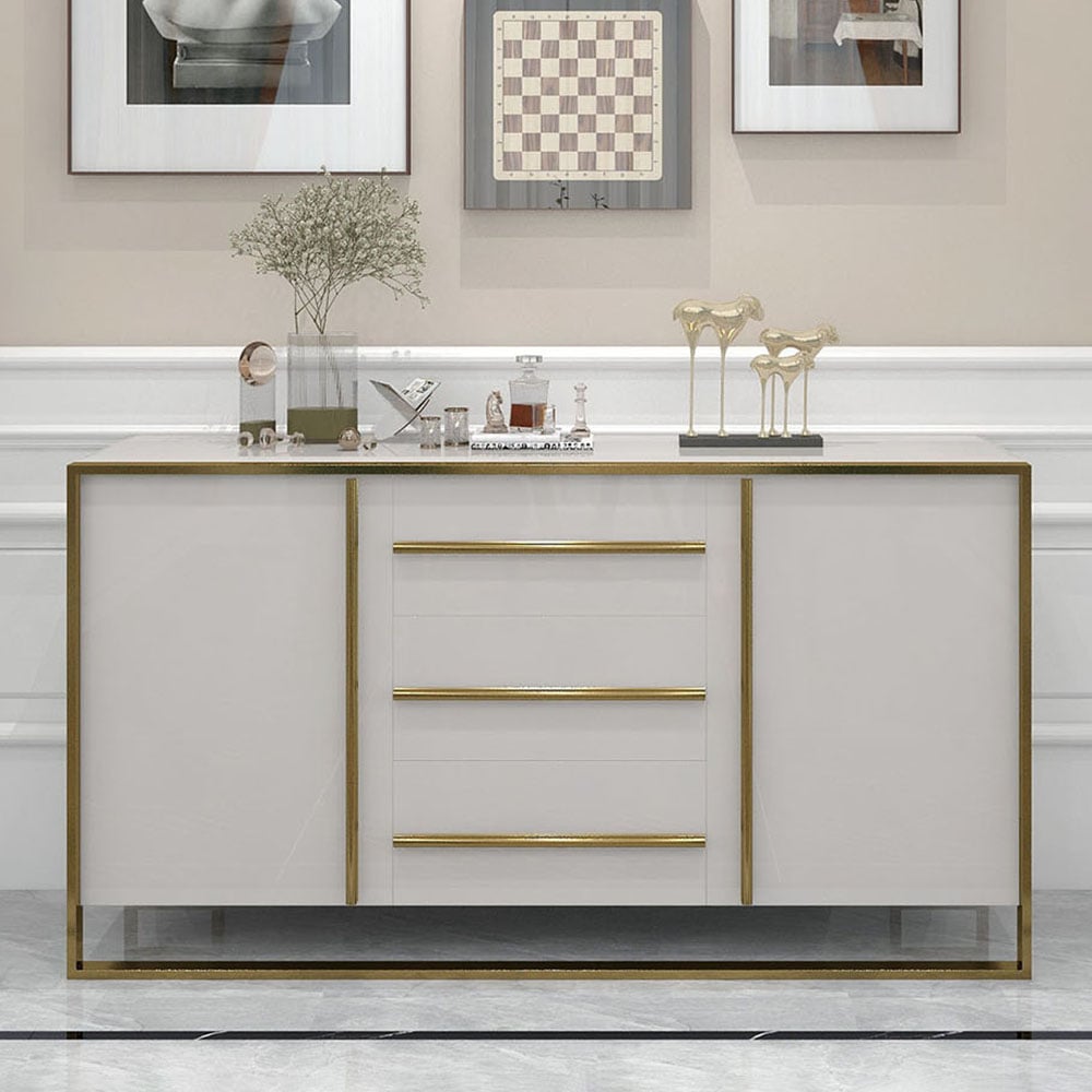 HMR - Cylina Series 59.1" Modern Wood Buffet & Sideboard with 3 Drawers & 2 Doors