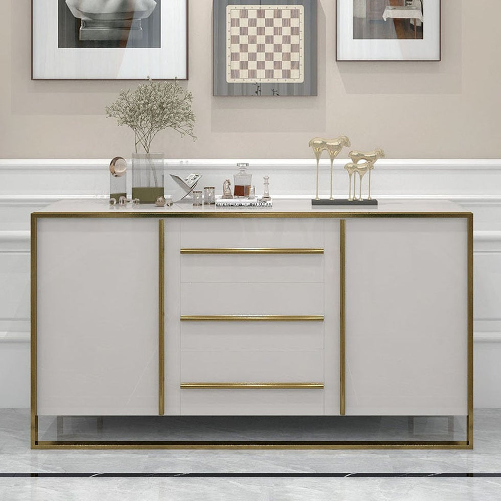 HMR - Cylina Series 59.1" Modern Wood Buffet & Sideboard with 3 Drawers & 2 Doors