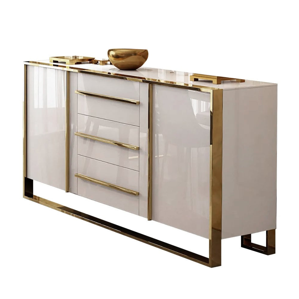 HMR - Cylina Series 59.1" Modern Wood Buffet & Sideboard with 3 Drawers & 2 Doors