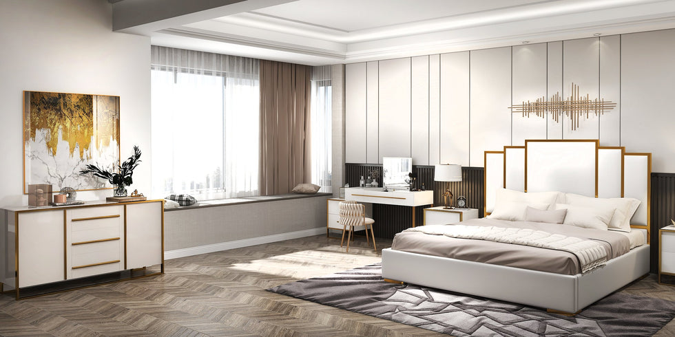 HMR - Cylina Series 59.1" Modern Wood Buffet & Sideboard with 3 Drawers & 2 Doors