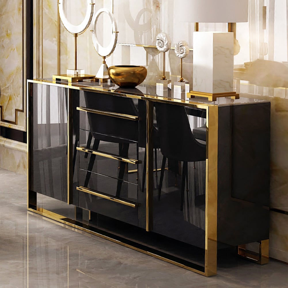 HMR - Cylina Series 59.1" Modern Wood Buffet & Sideboard with 3 Drawers & 2 Doors